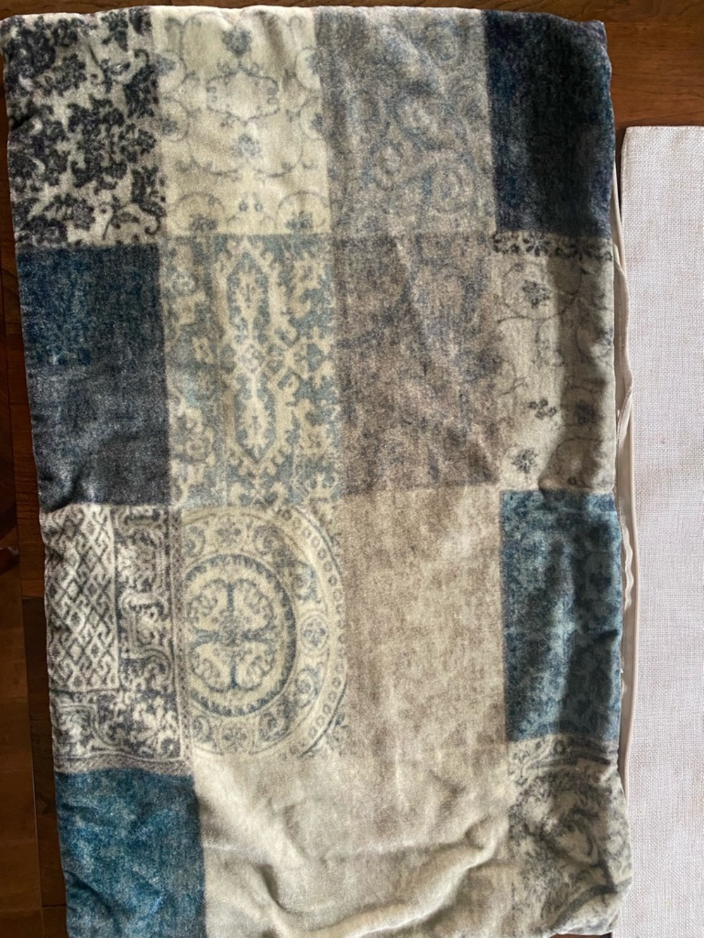 Pottery Barn Blue and Gray Patchwork Accent Pillow Cover - Picture 2 of 2